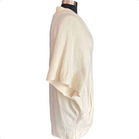 Pure Jill Wool Blend Cream Sweater V-Neck Pocket Sz S/M Closet Staple Layering - Picture 6 of 12